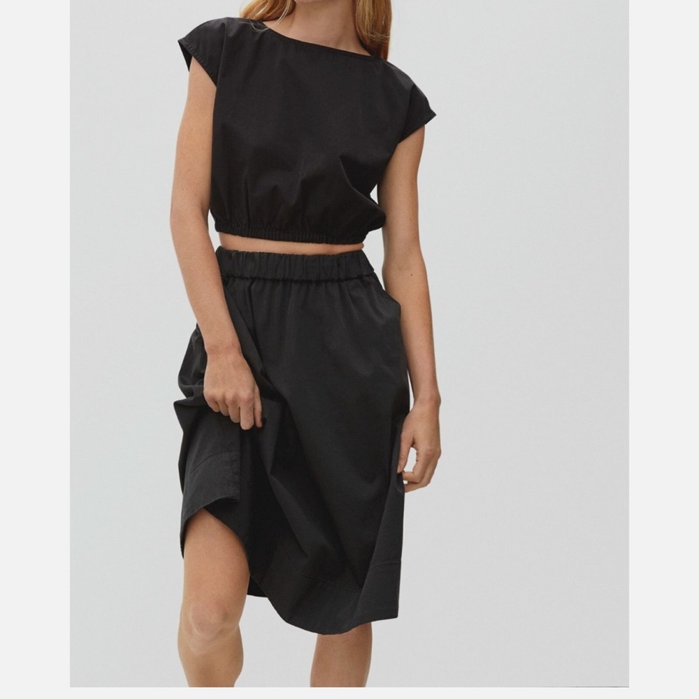 Everlane The bubble organic cotton stretch cropped top